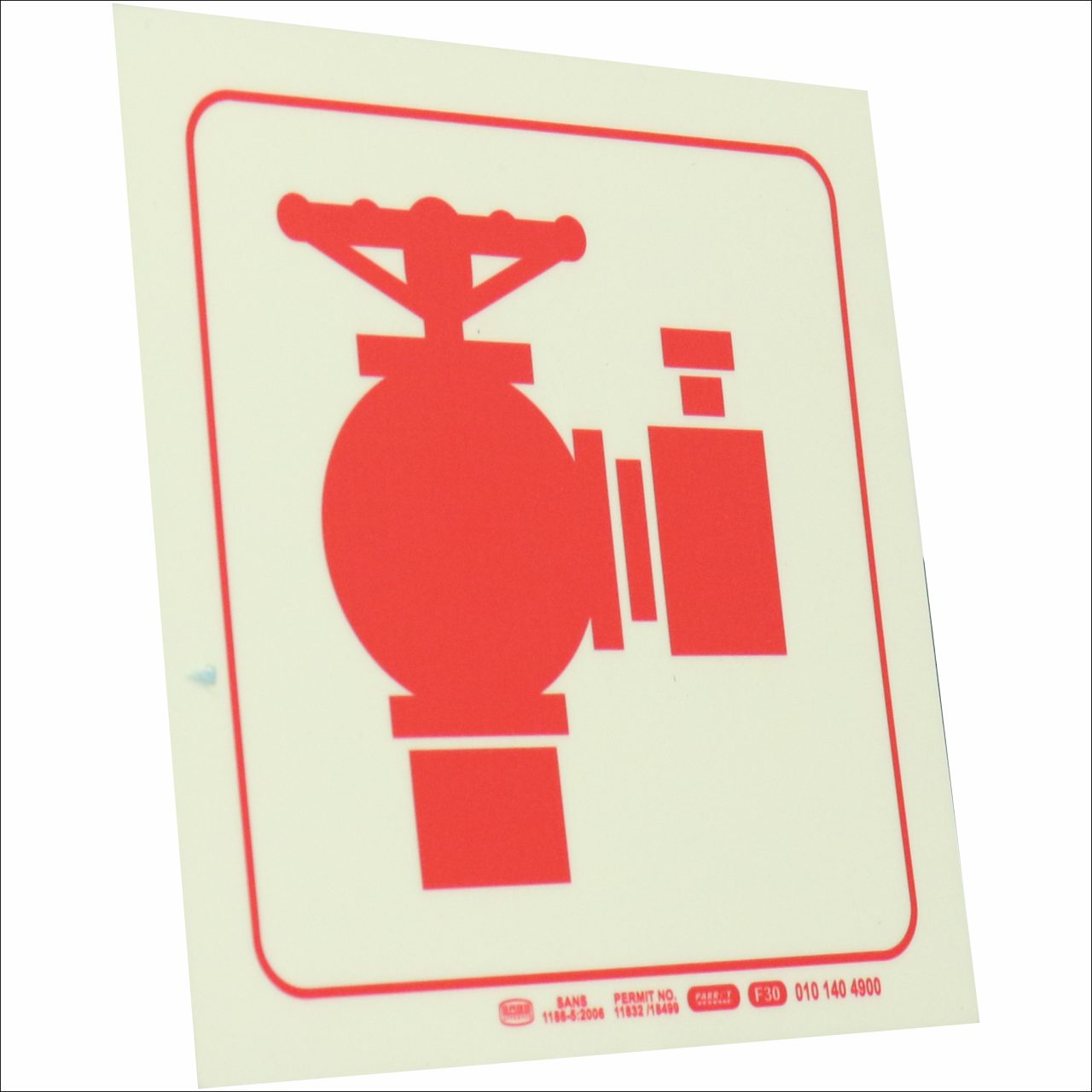 Photoluminescent 190mm Safety Sign F30 Fire Hydrant