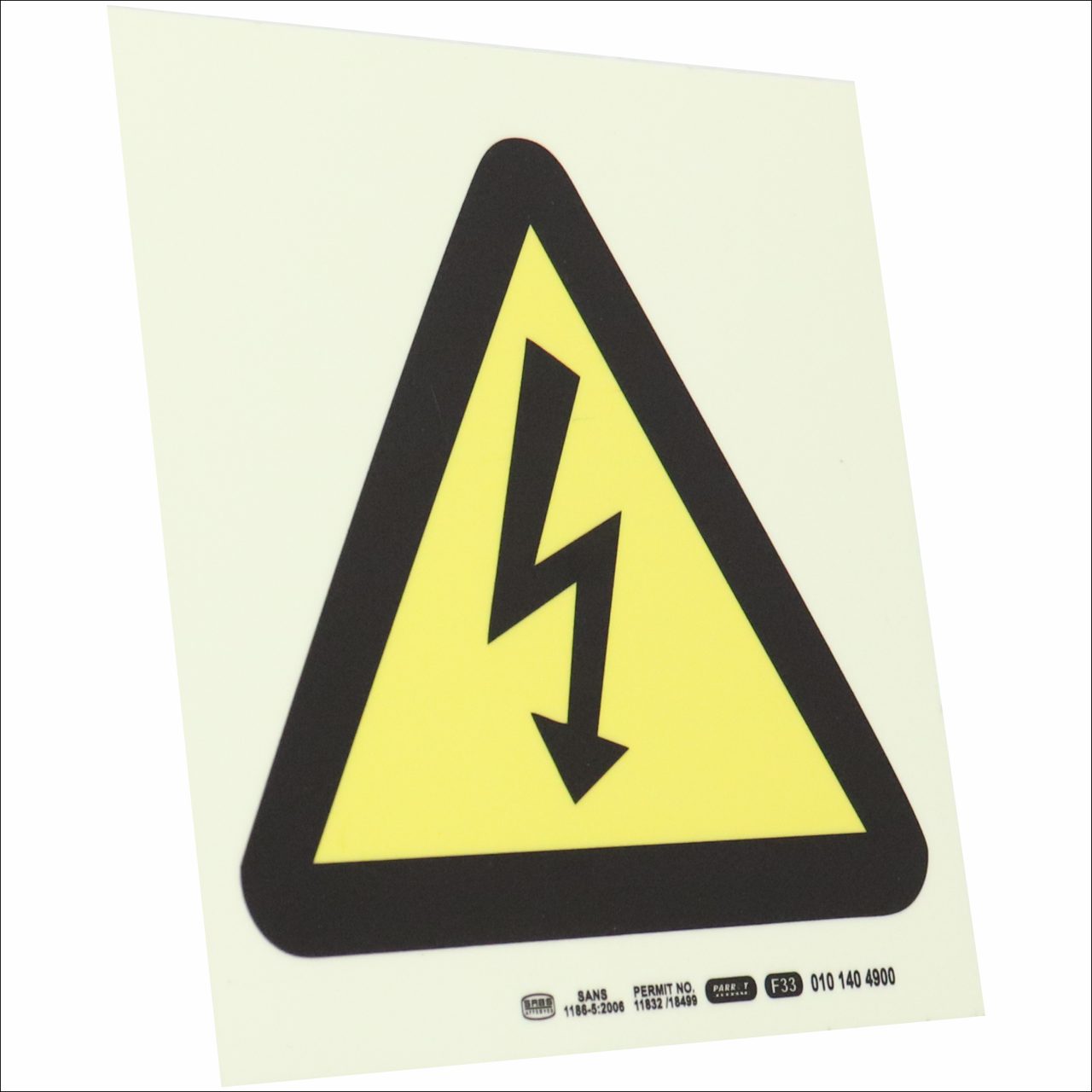 Photoluminescent 190mm Safety Sign F33 Danger Electric Sign