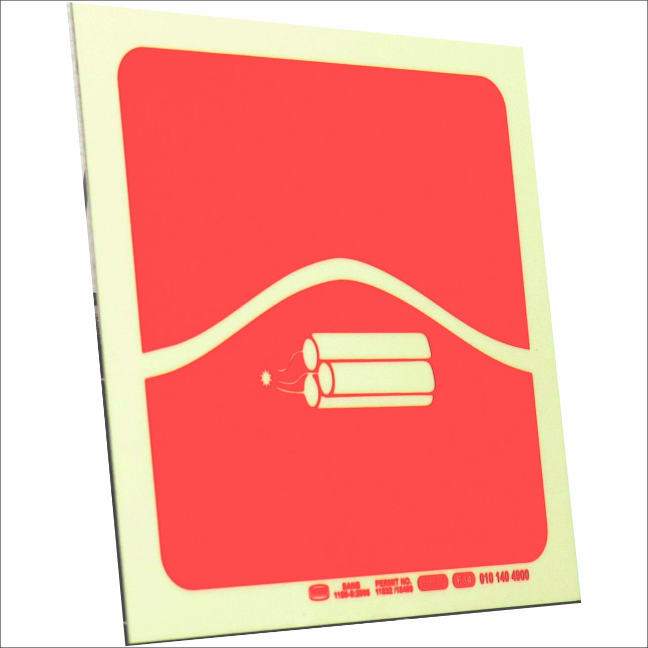 Photoluminescent 190mm Safety Sign F34 Bomb Bag