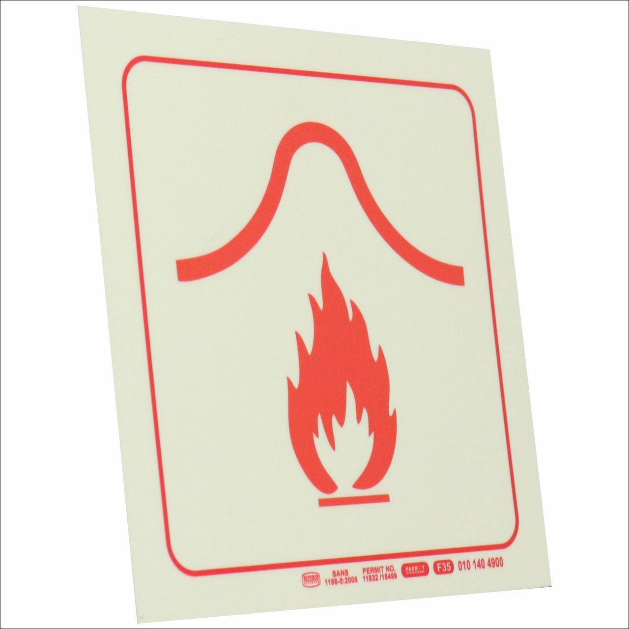Photoluminescent 190mm Safety Sign F35 Fire Blanket