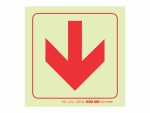 Photoluminescent 190mm Safety Sign F38 Arrow Down