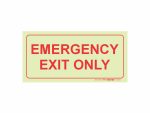 Photoluminescent 190mm Safety Sign F41 Emergency Exit Only