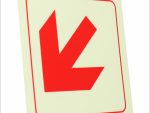 Photoluminescent 190mm Safety Sign F52 Diagonal Arrow Down And Left