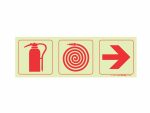 Photoluminescent 190mm Safety Sign F6 Fire Extinguisher Fire Hose Reel