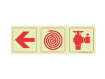 Photoluminescent 190mm Safety Sign F8 Arrow Left Fire Hose Reel Fire H