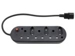 Multi Plug 3x16A 3x5A 0.5m IEC Cord Black