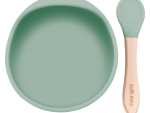 Silicone Suction Bowl and Spoon Set - Sage