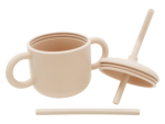 Silicone Training Cup with Straw - Ivory