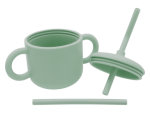 Silicone Training Cup with Straw - Sage