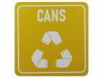 Sign Symbolic Yellow Printed Cans only Recycle Sign on White ACP 150*150mm
