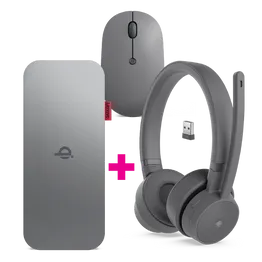 Lenovo Go Wired ANC Headset + Wireless Mobile Powerbank + Wireless Mouse Bundle