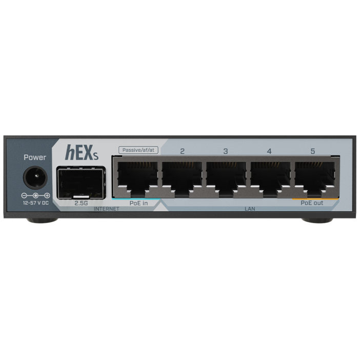 Mikrotik hEX S (2025 version) with Dual Core 950MHz CPU, 512MB RAM, 2.