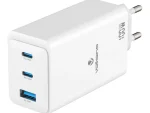 Volkano WattPro Series Triple Port 100W GanN Wall Charger - White
