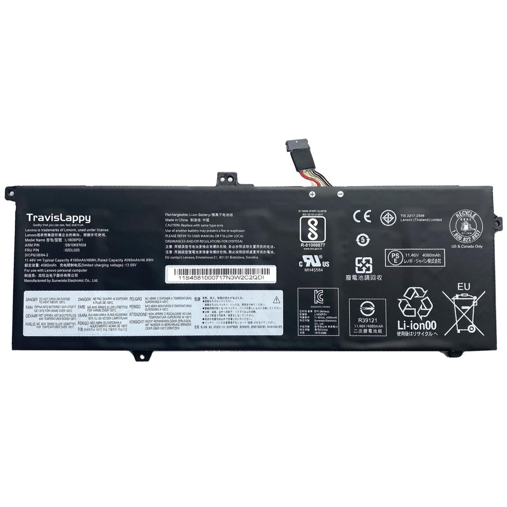 Bat for Lenovo L18C6PD1 X390 11.46V 48WH