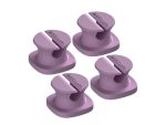 CO060 Mini Cable Organizer Clips - 4 Piece Set for Cable Management-Purple