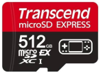 Transcend 512 GB microSD Express Card; PCIe Gen 3 Read up to 900MB/S Write up to 780 MB/s