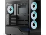 Aerocool P500A Black Mid tower case - Includes 120mm ARGB Fan x 4 and 4-port ARGB control hub - ATX - 3x 2.5'' or 2x3.5'' - 360m