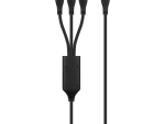 Volkano Nova Series USB C to 2 USB C and lightning cable 100W TPE-Black