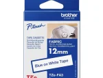 Brother 12MM Fabric Tape Blue on White 3M