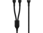 Pro Bass Cord Series 1.2m 15w USB-C to 2x USB-C Braided - Black