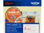 Brother 9MM Red on White Non-Laminated tape