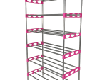 Nordic Wind Pink 6 Tier 18 Shoe Steel Rack