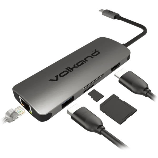 VolkanoX Core Dock series USB Type C Dock - HDMI + USB 3.0 + LAN + Card Reader + PD
