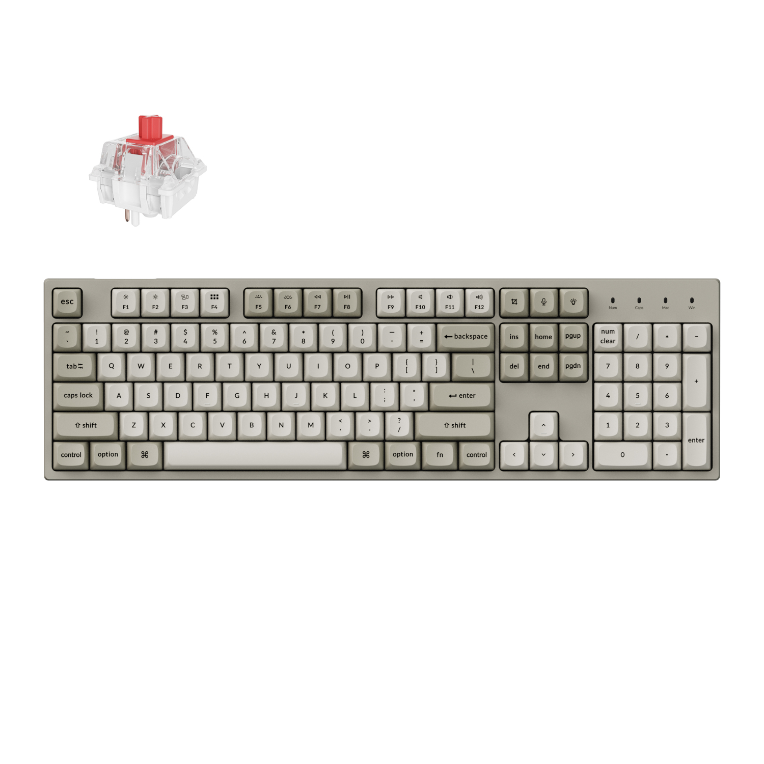 Keychron C2 Pro 100% 8K Super Red Switch Hot-Swap RGB Wired Custom Mec