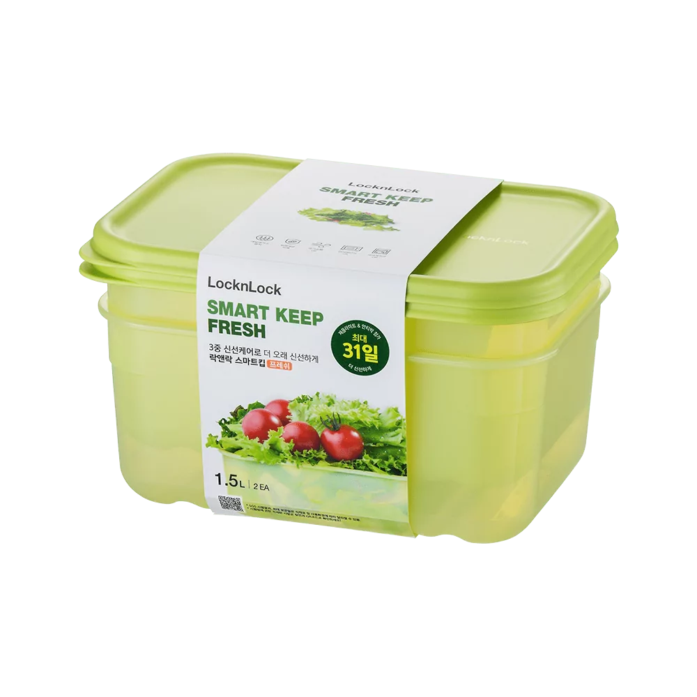 LocknLock FreshBlock Rectangular 1.5lt 2pce