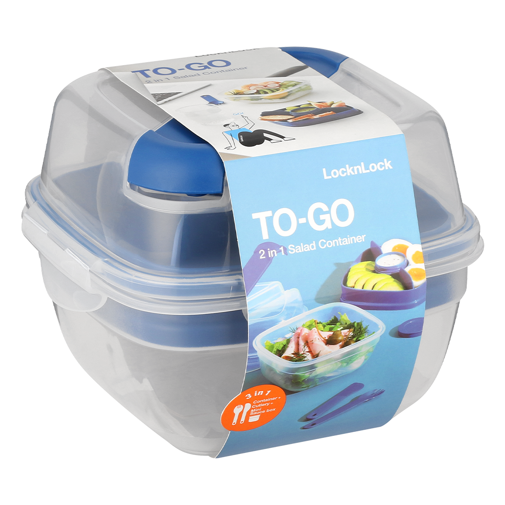 LocknLock To Go 3in1 Salad Box 950ml Blue