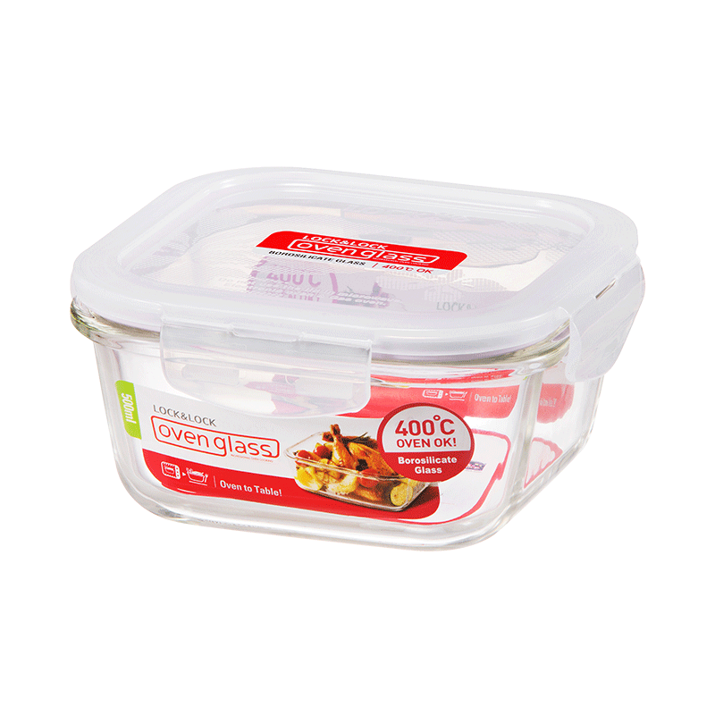 LocknLock Euro Glass Container Square 500ml