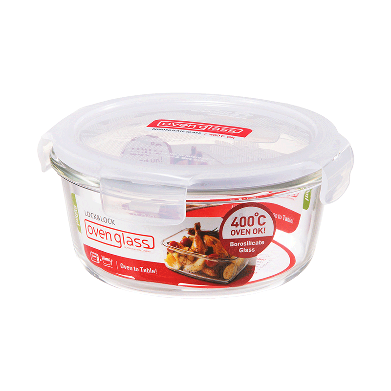 LocknLock Euro Glass Container Round 650ml