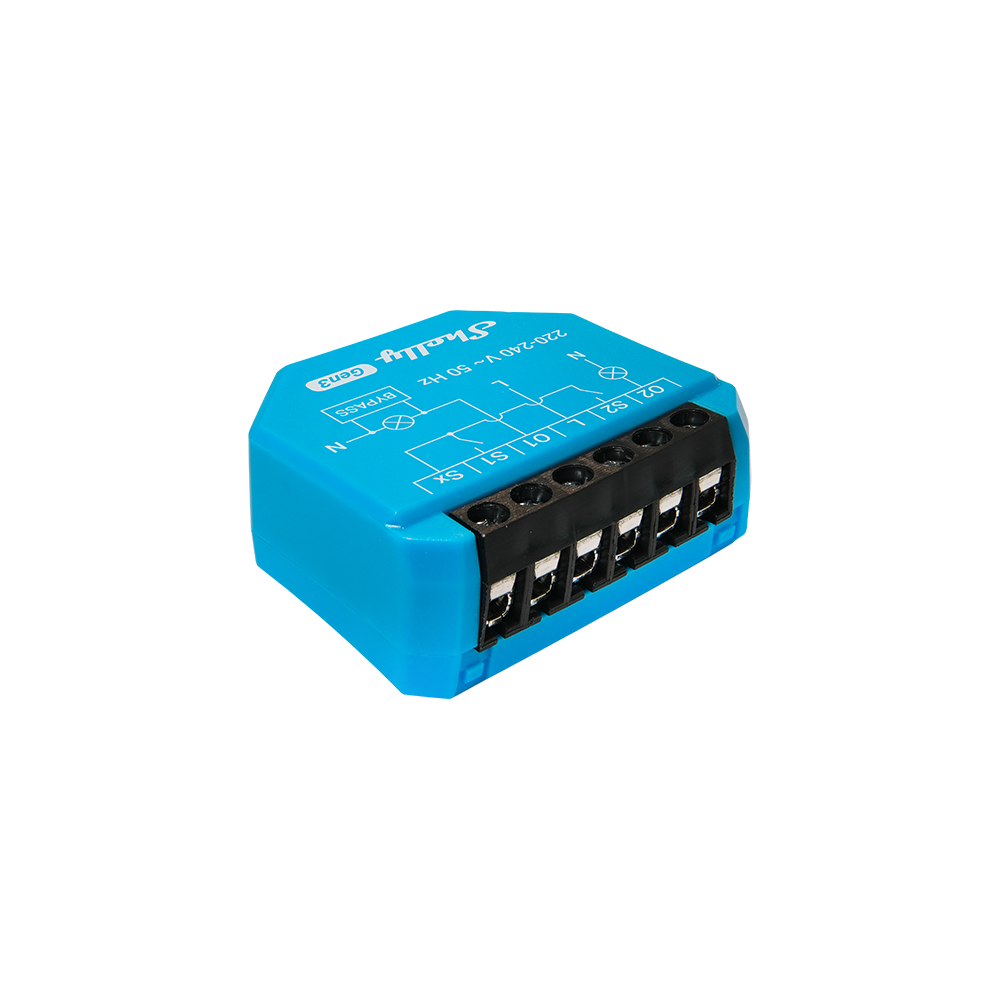 Shelly 2L Gen3 Two-Channel Smart Switch With Bypass Included
