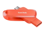 SanDisk Phone Drive USB Type-C/USB Type-A devices, 100MB/s, 512GB - Nasturium Orange