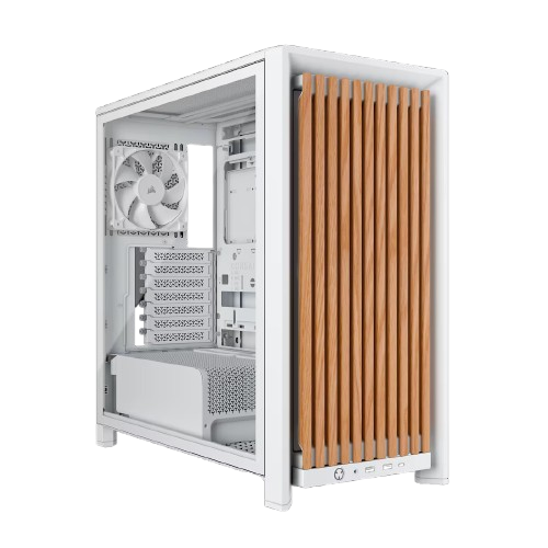 Corsair FRAME 4000D RS WOOD Modular High Airflow Mid-Tower PC Case - White White/Oak