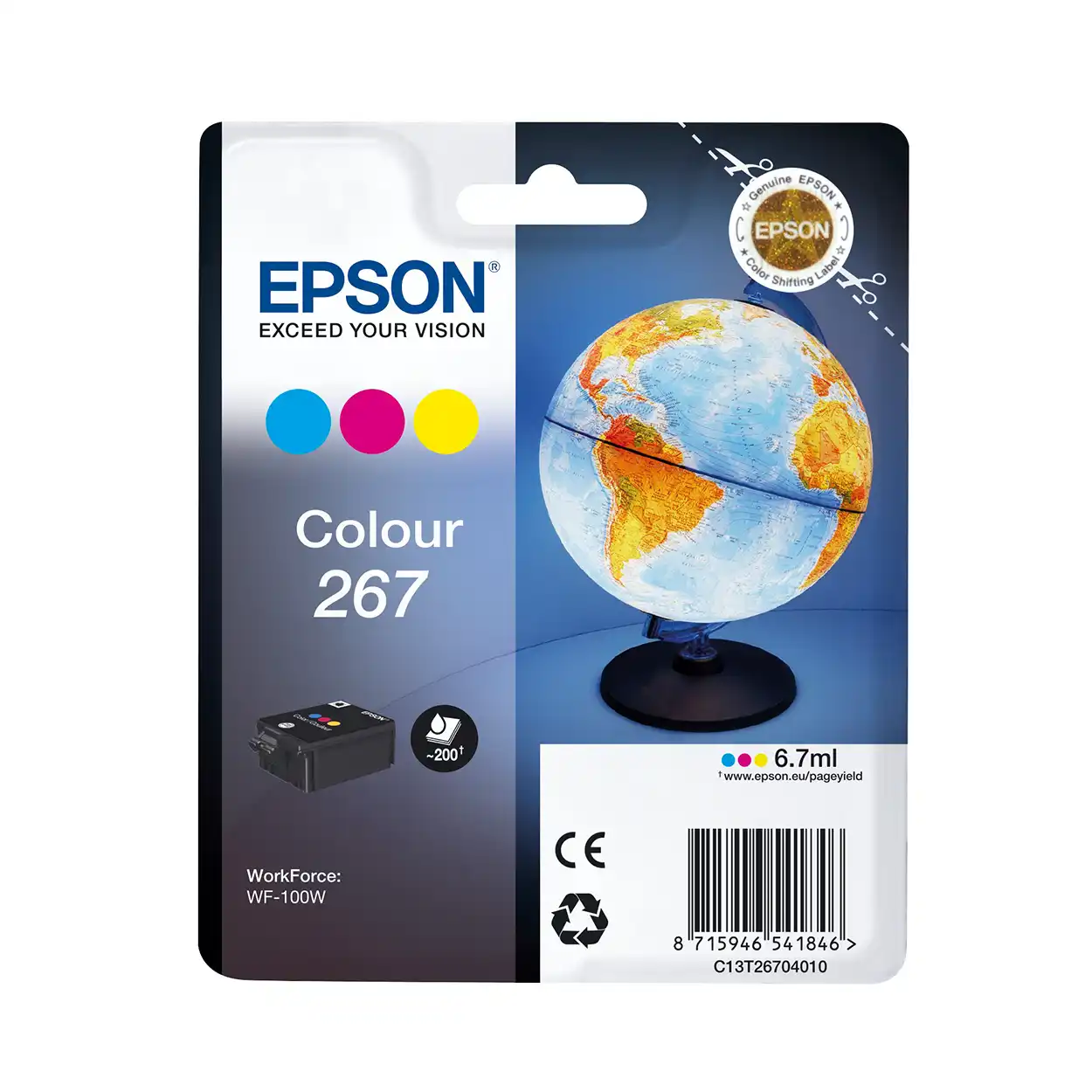 Epson Ink Cartridges Colour 6.7ml Singlepack WF-100 200 pages
