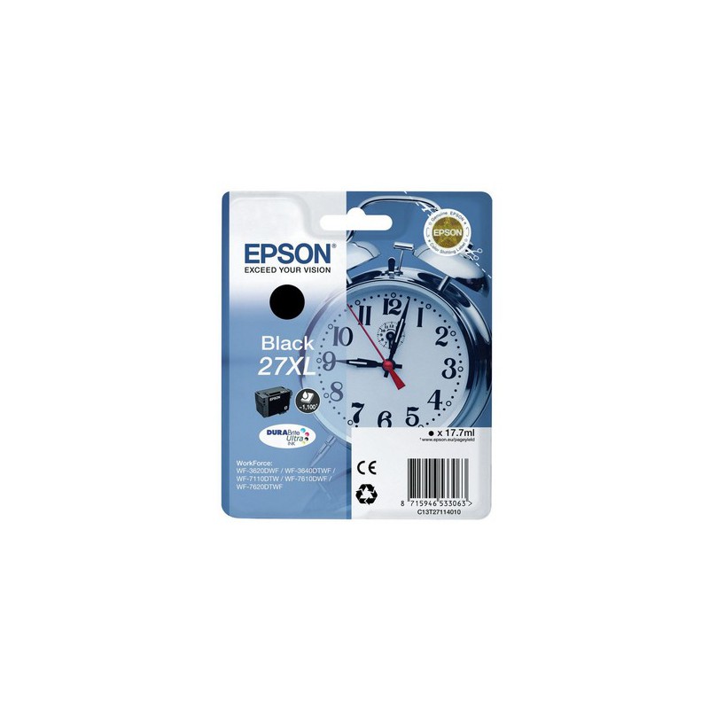 Epson 27 Ink Cartridges Black 17.7ml XL WF-3620DWF/WF-7710DF/WF-7210DT
