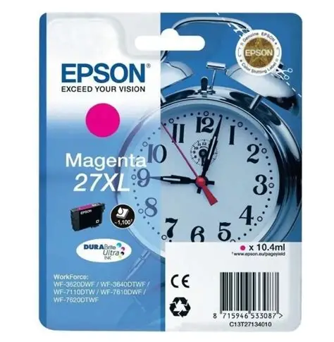 Epson 27 Ink Cartrdiges Magenta 10.4ml XL WF-3620DWF / WF-7710DF / WF-