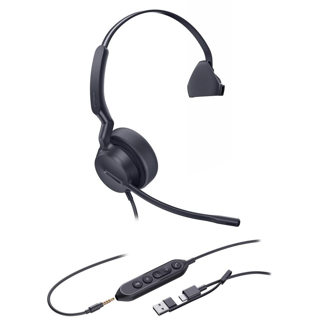 Yealink UH42 SE Mono USB Headset, USB-C With USB-C/A Adapter, Teams Ce