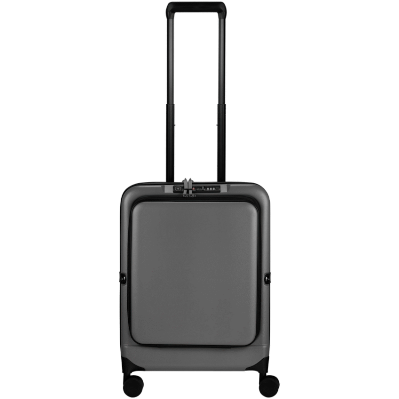 Expandable PP 55cm Carry On Luggage - Dark Grey