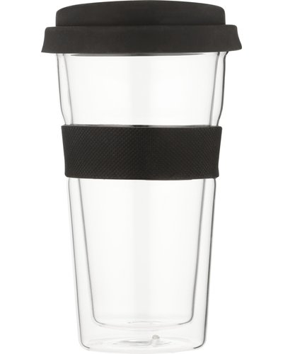 Snappy Thermal Glass Tumbler 400ml Black