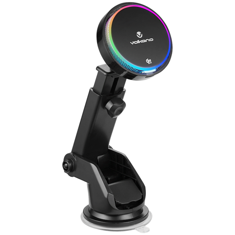 Volkano Sentinel Series Qi2.2 Magnetic Wireless Charging Car Dash Mount Phone Holder - Black
