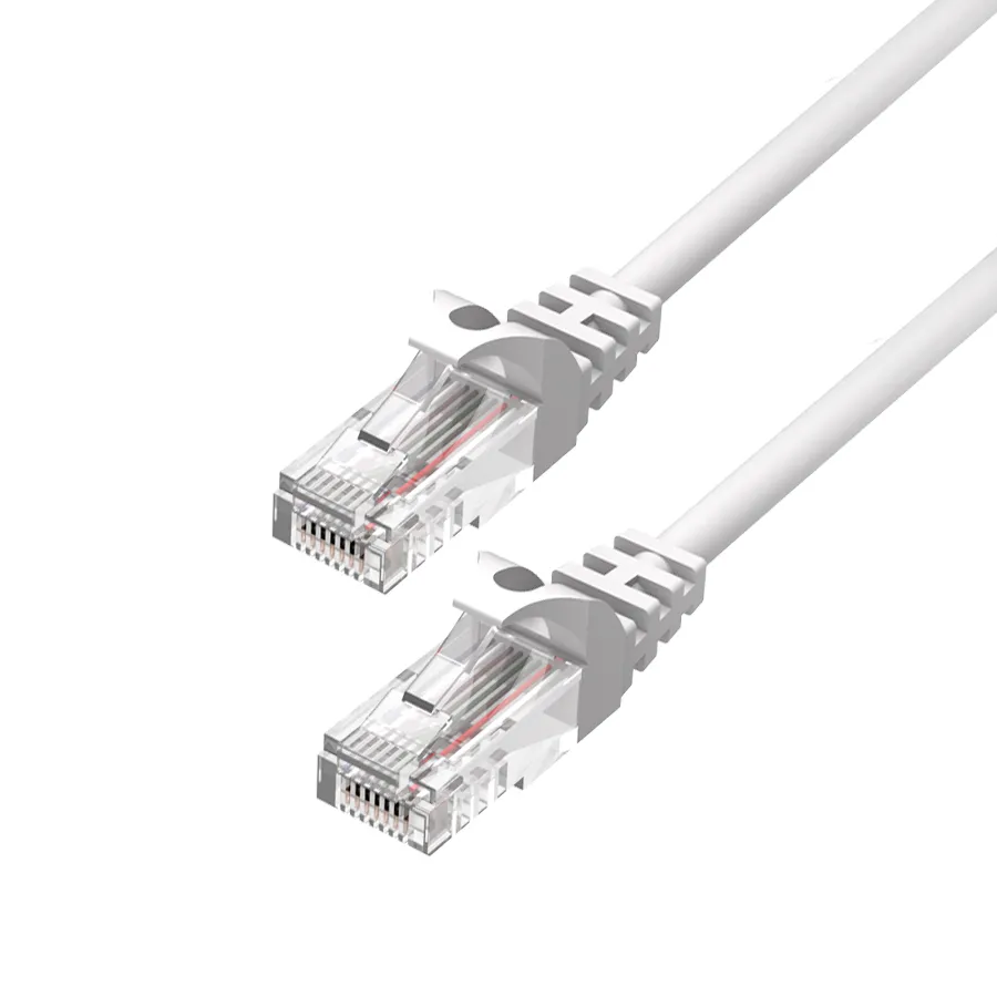 UltraLAN 50cm CAT5e UTP Flylead (White) | Molded RJ45, Gigabit