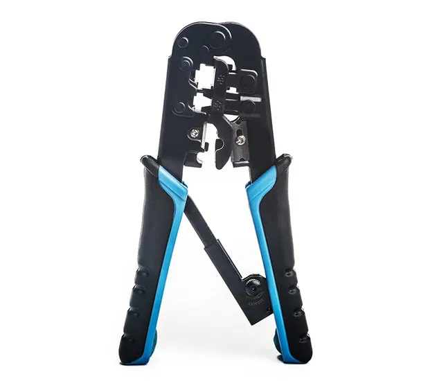 RJ45 Ratchet Crimping Tool with Cable Stripper