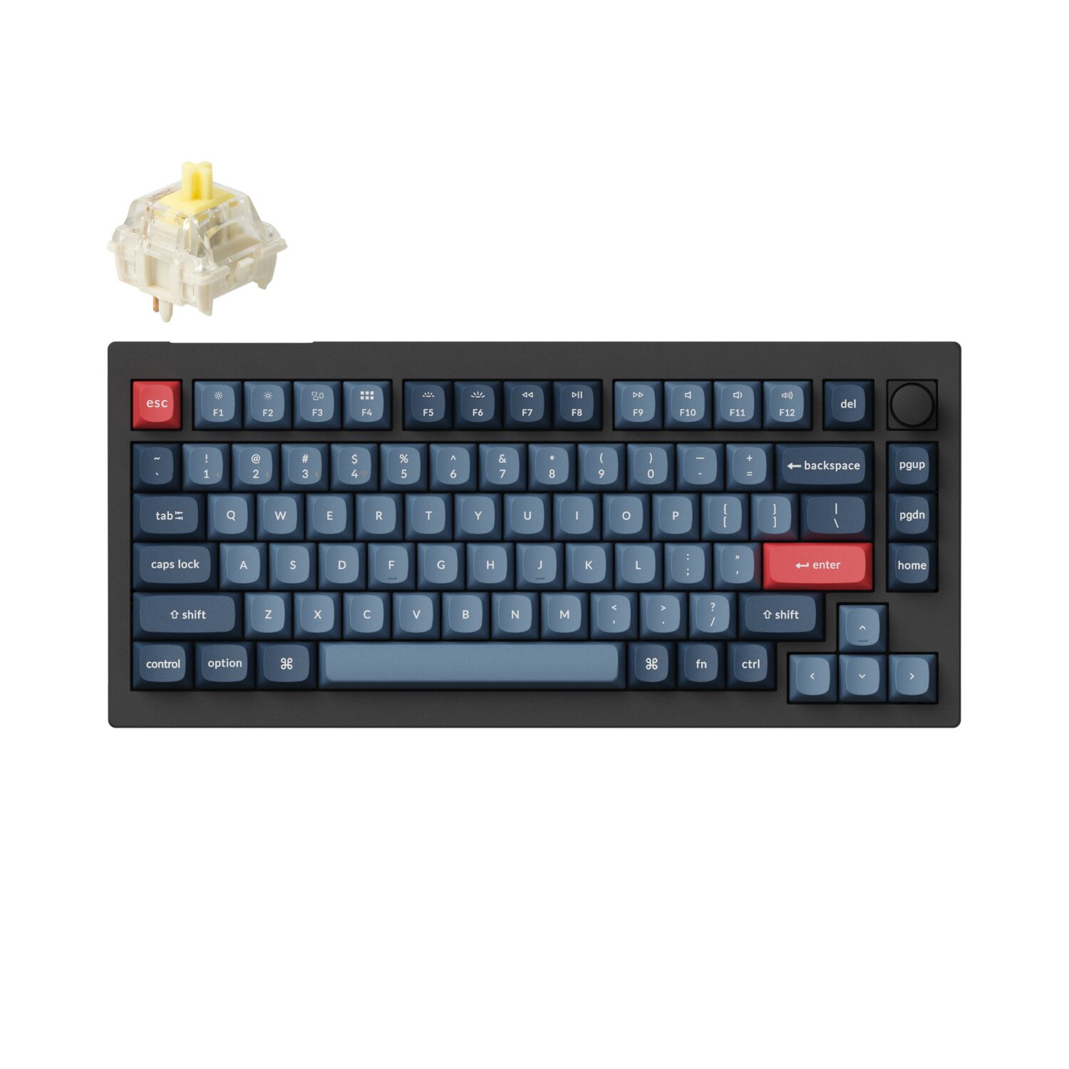 Keychron V1 Max QMK/VIA Wireless Custom Mechanical Keyboard | Banana Switcher - Black