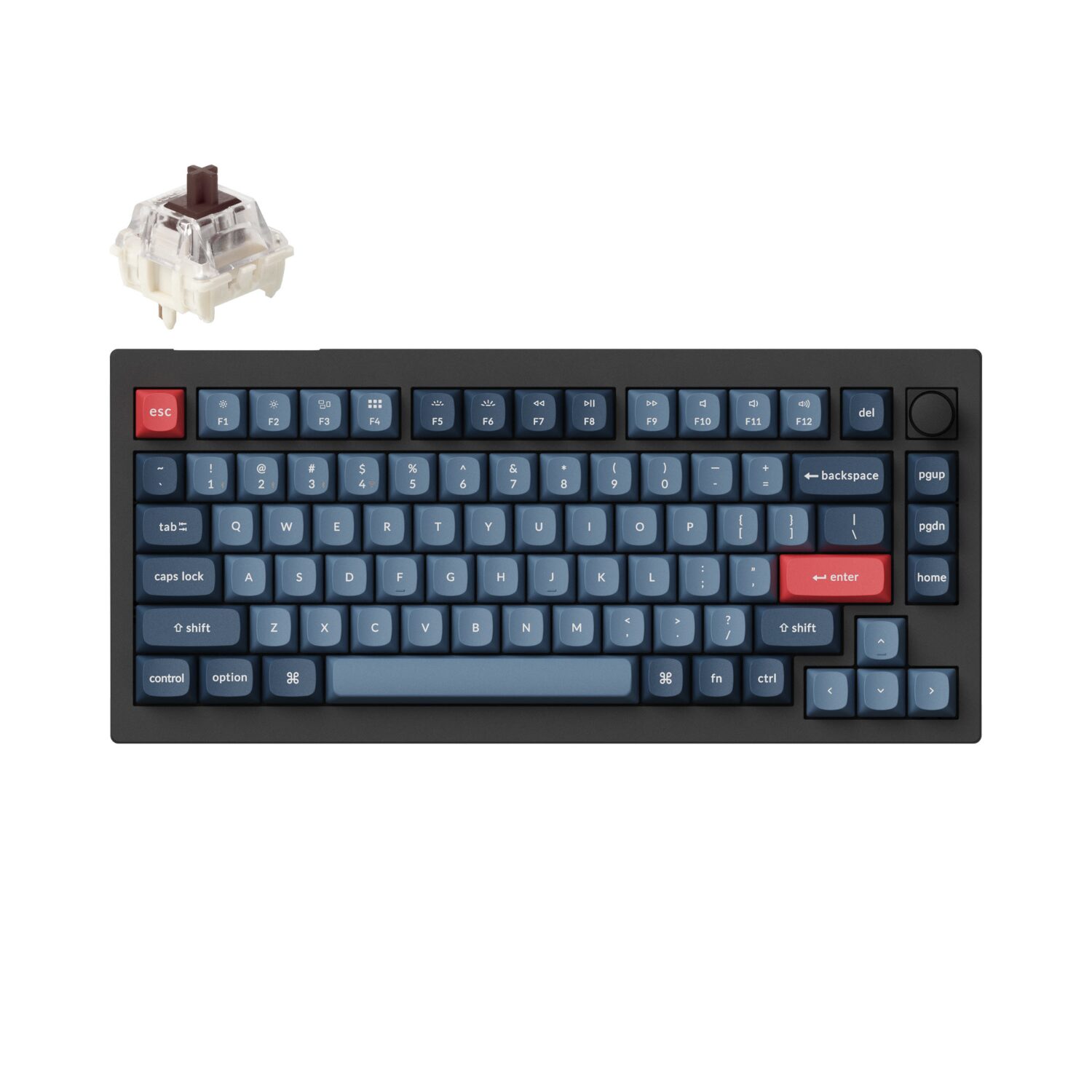 Keychron V1 Max QMK/VIA Wireless Custom Mechanical Keyboard | Brown Switches - Black