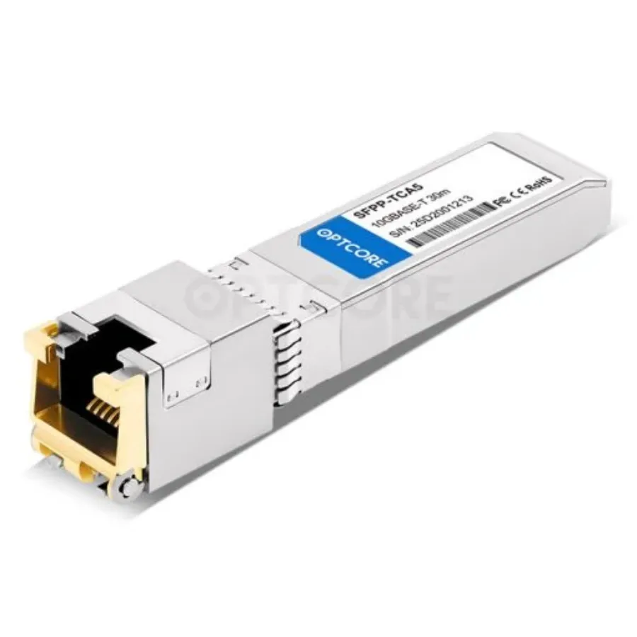 Optcore 10GBASE-T SFP+ RJ45 Copper, 30m, Cat6a/7, IEEE 802.3