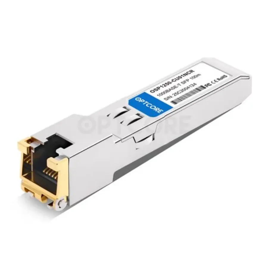 Optcore 1G SFP Copper Transceiver, 100m, RJ45 (1000BASE-T)