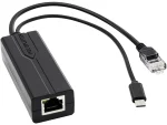 PoE Splitter - 802.3af/at to 5V/2.4A Type-C & Ethernet