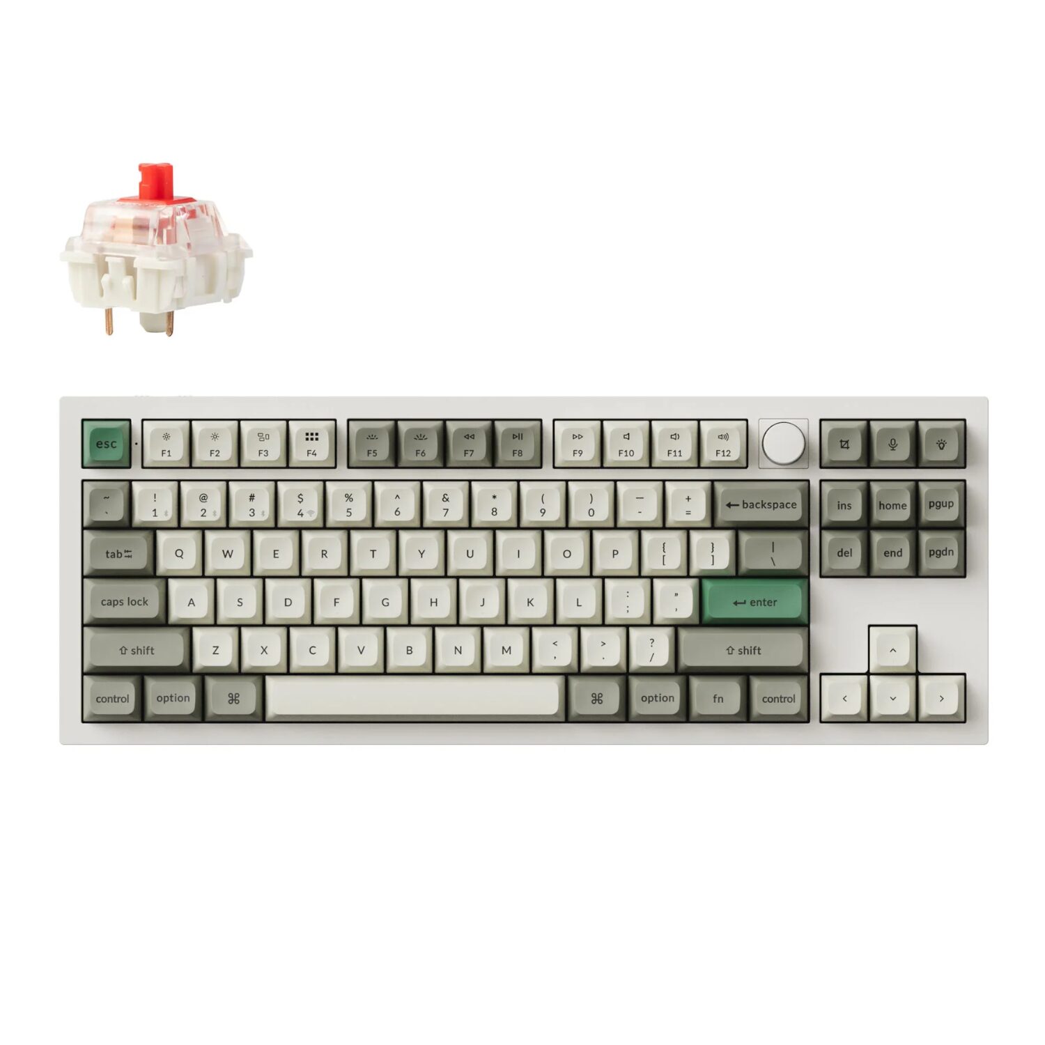 Keychron Q3 Max 80% Full Assembled Knob Red Switch Hot-Swap Gateron Jupiter RGB Wireless Keyboard – Shell White